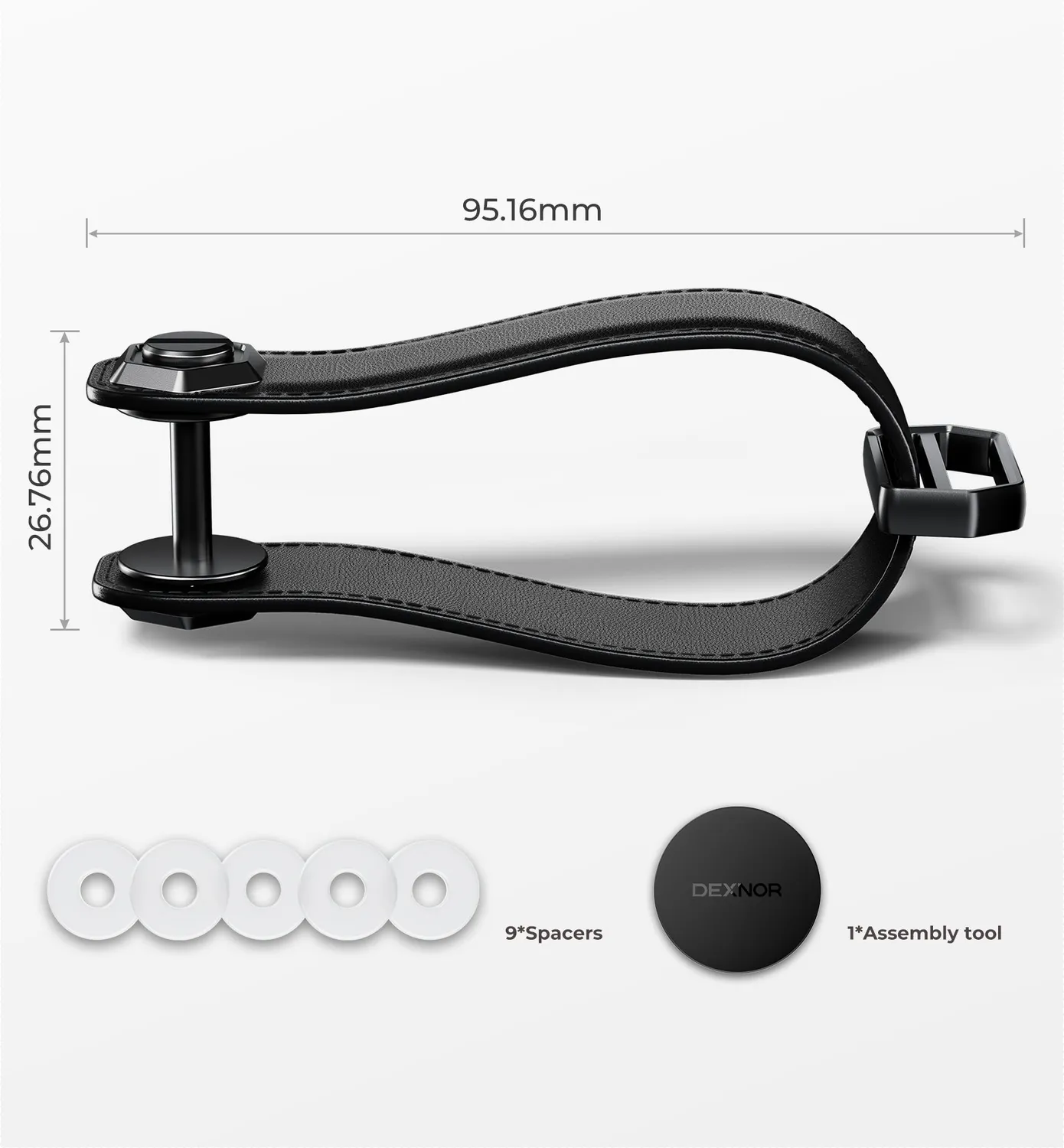 Dexnor portachiavi organizer pelle nero fino a 6 chiavi
