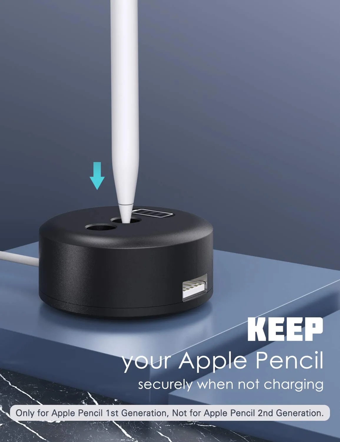 MoKo Apple Pencil 1 base ricarica alluminio nera