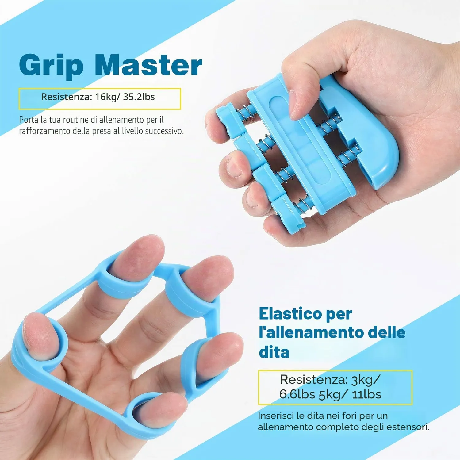 MoKo Allenatori Mani set 6 pezzi attrezzo fitness regolabile
