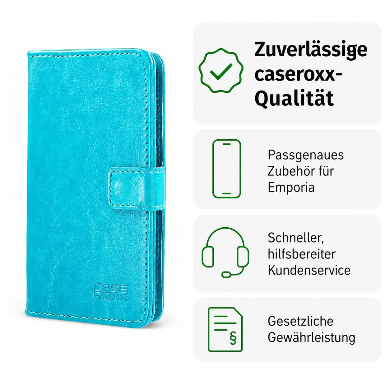 caseroxx Bookstyle Emporia Smart 5 Mini Custodia Azzurro Chiaro