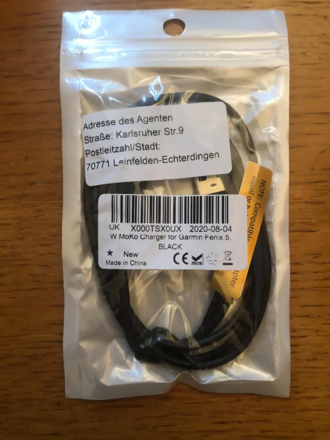 MoKo Cavo Ricarica Garmin Fenix Forerunner Venu nero 1m USB