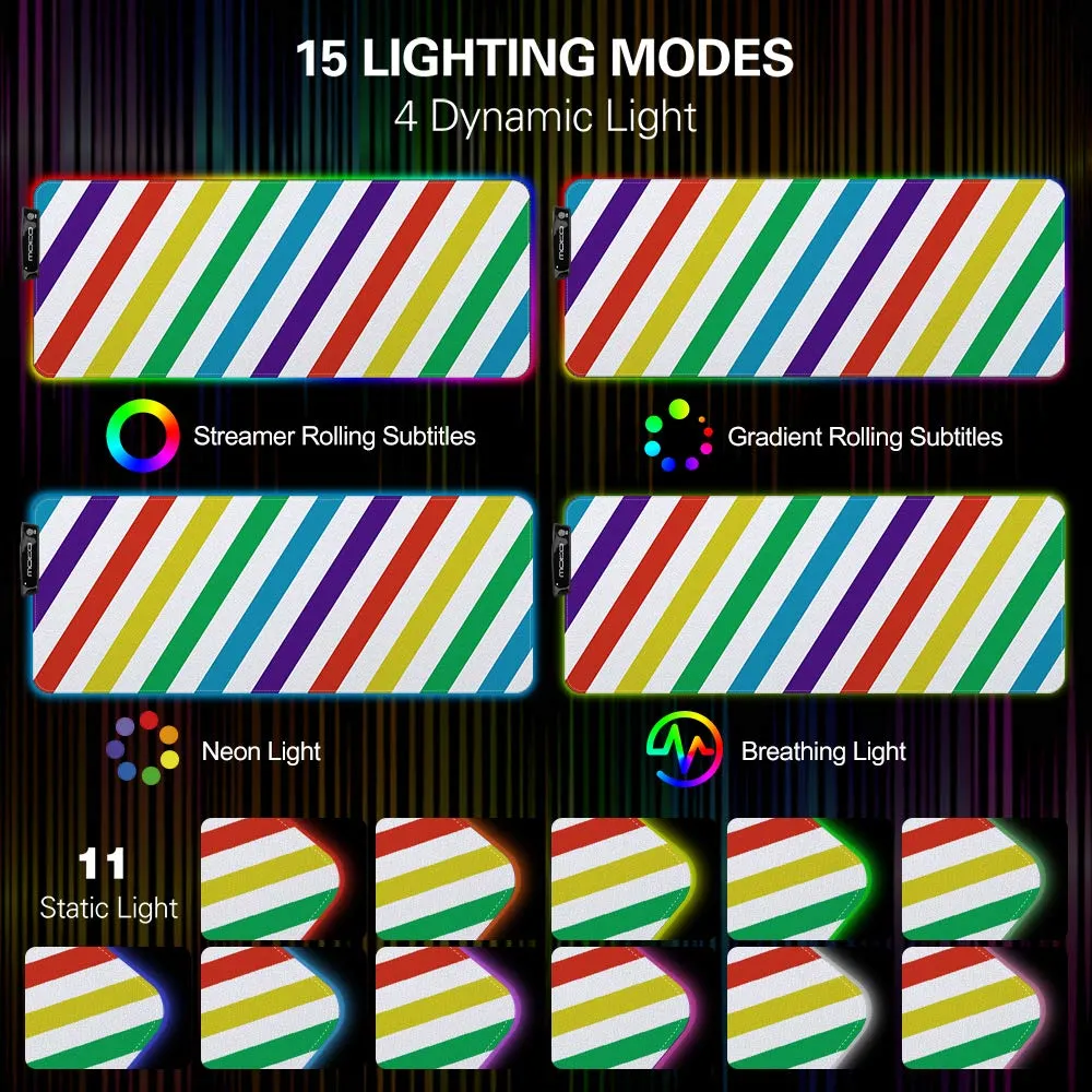 MoKo tappetino mouse gaming RGB antiscivolo impermeabile