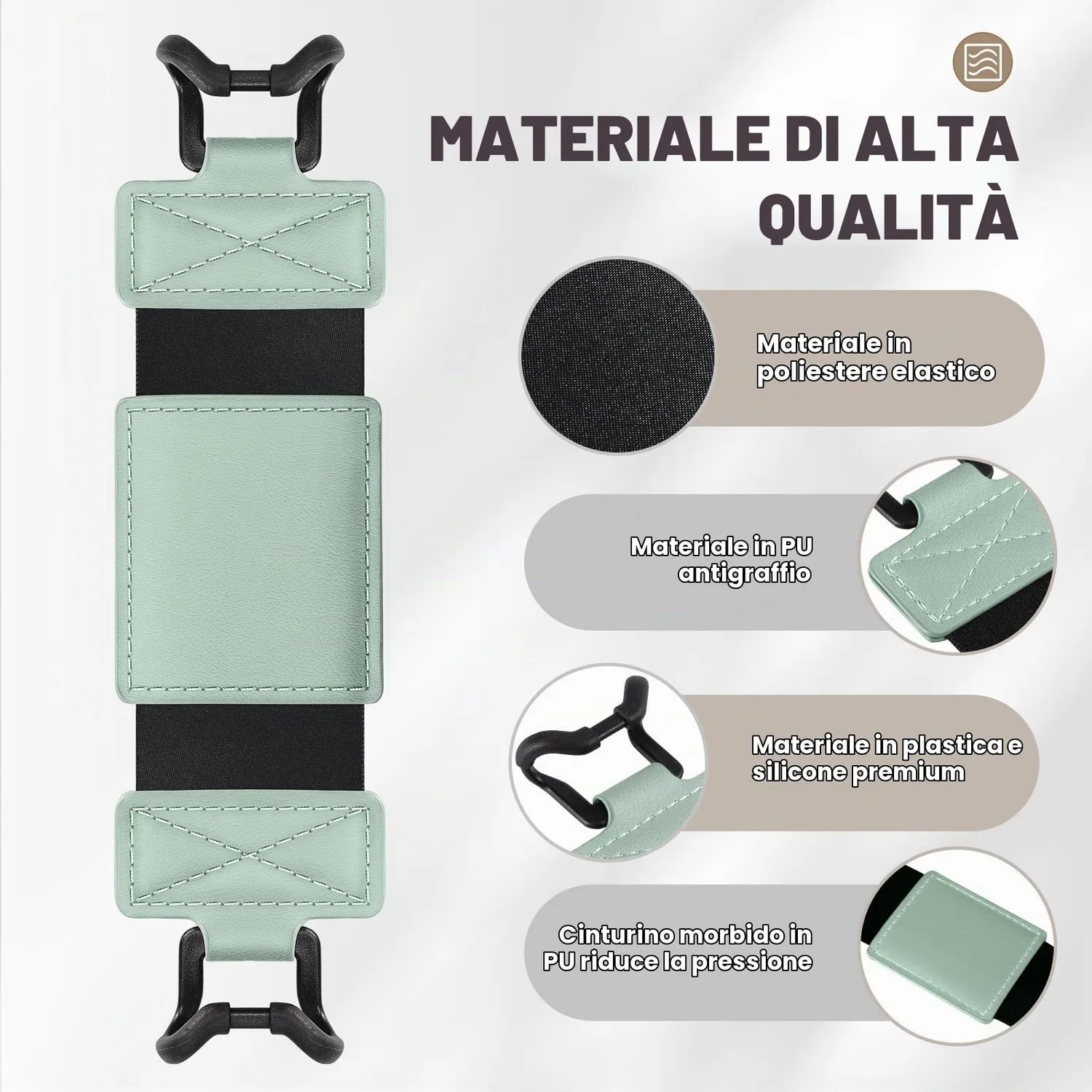 MoKo E-Reader 6-8" cinturino mano verde menta elastico