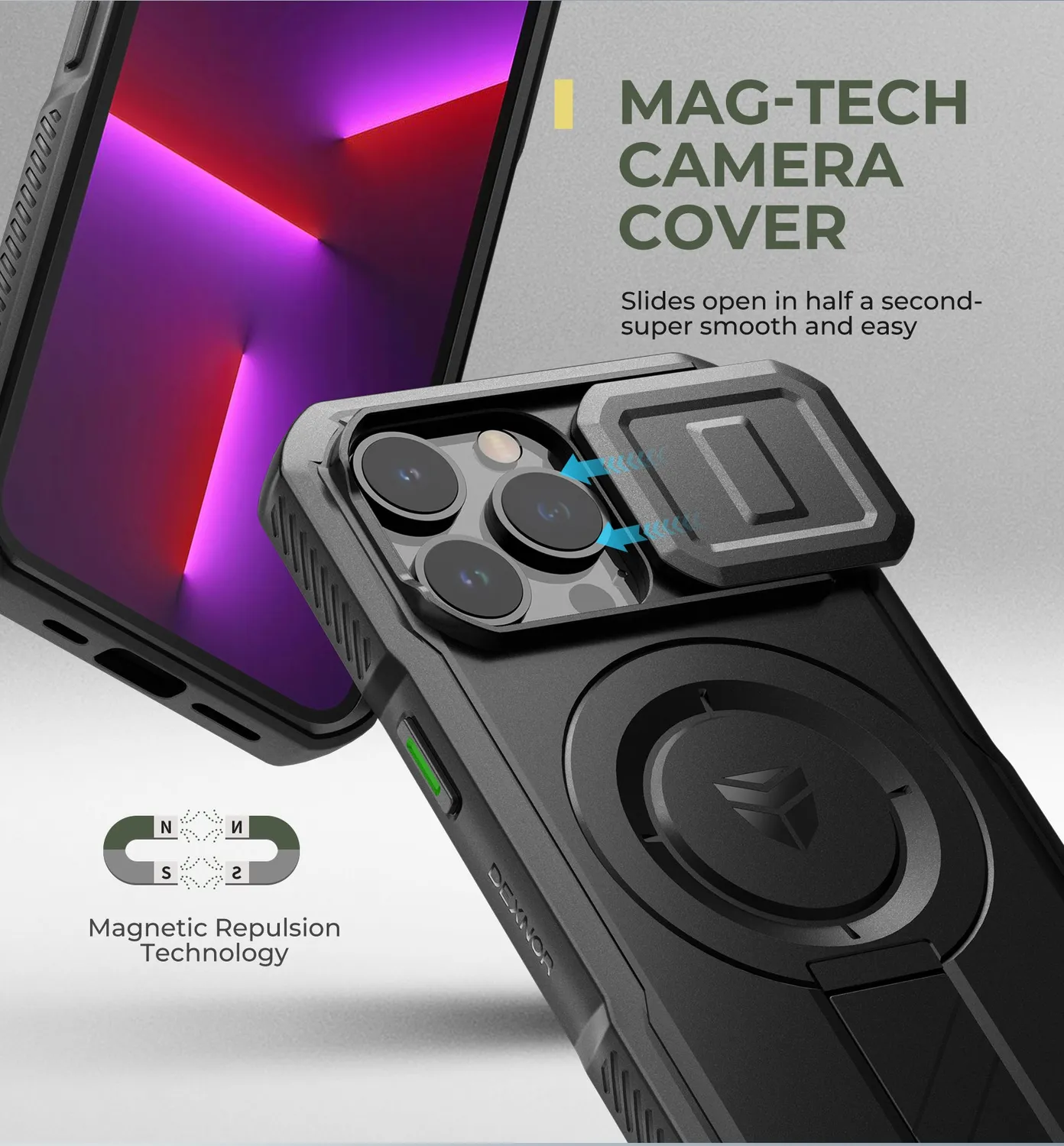 Dexnor iPhone 13 Pro cover antiurto MagSafe nera
