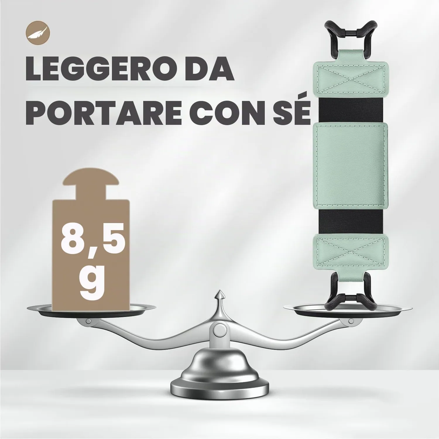 MoKo E-Reader 6-8" cinturino mano verde menta elastico