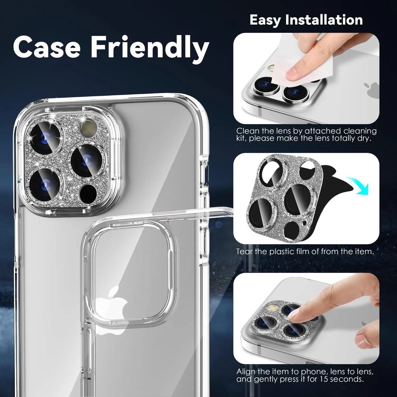 CloudValley iPhone 15 Pro Max vetro fotocamera argento
