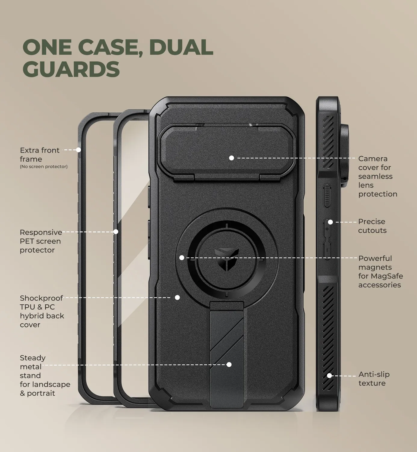 Dexnor Pixel 10 Pro XL cover nera antishock MagSafe