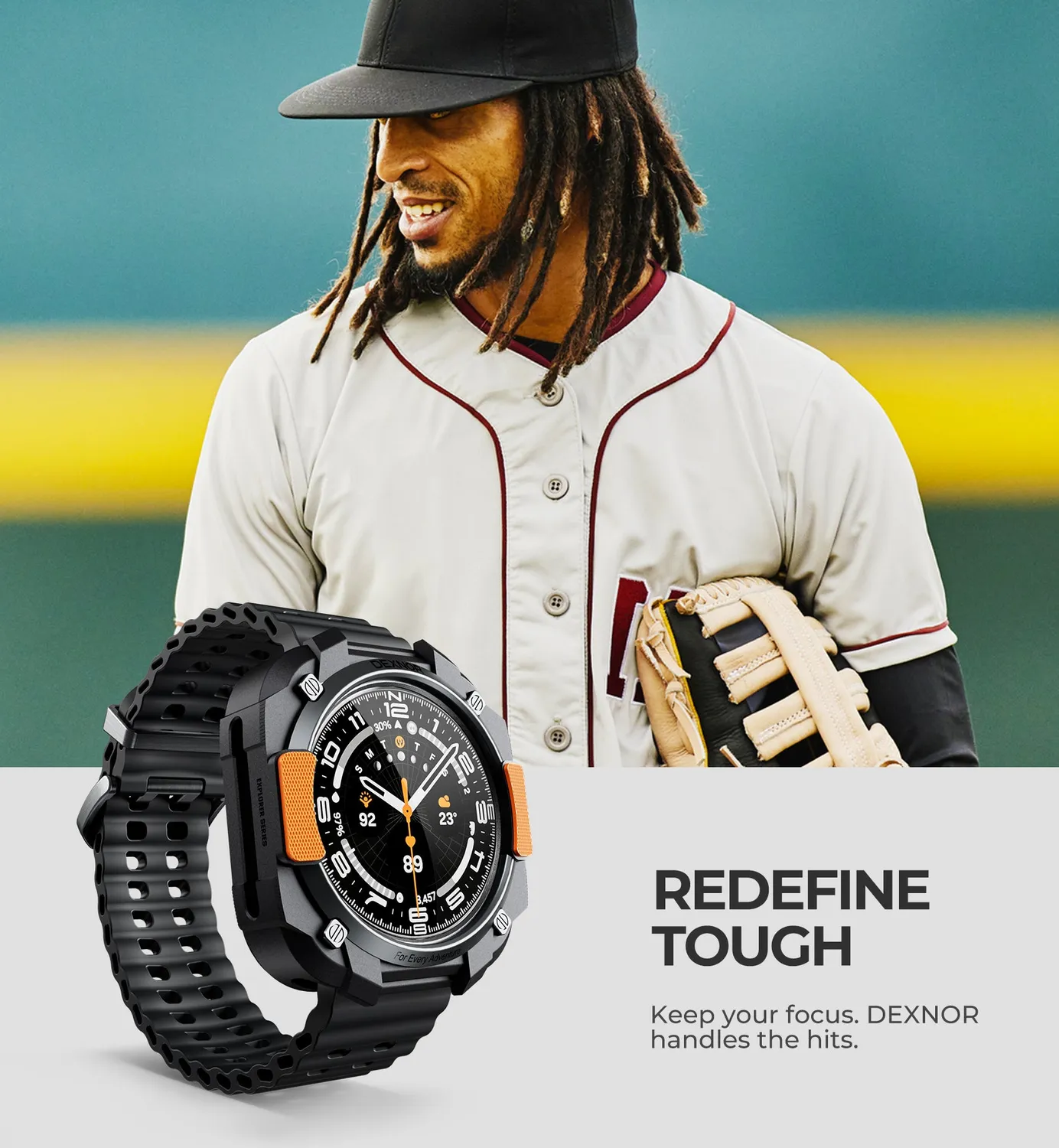 Dexnor Cover Galaxy Watch Ultra 47mm Nero Arancio