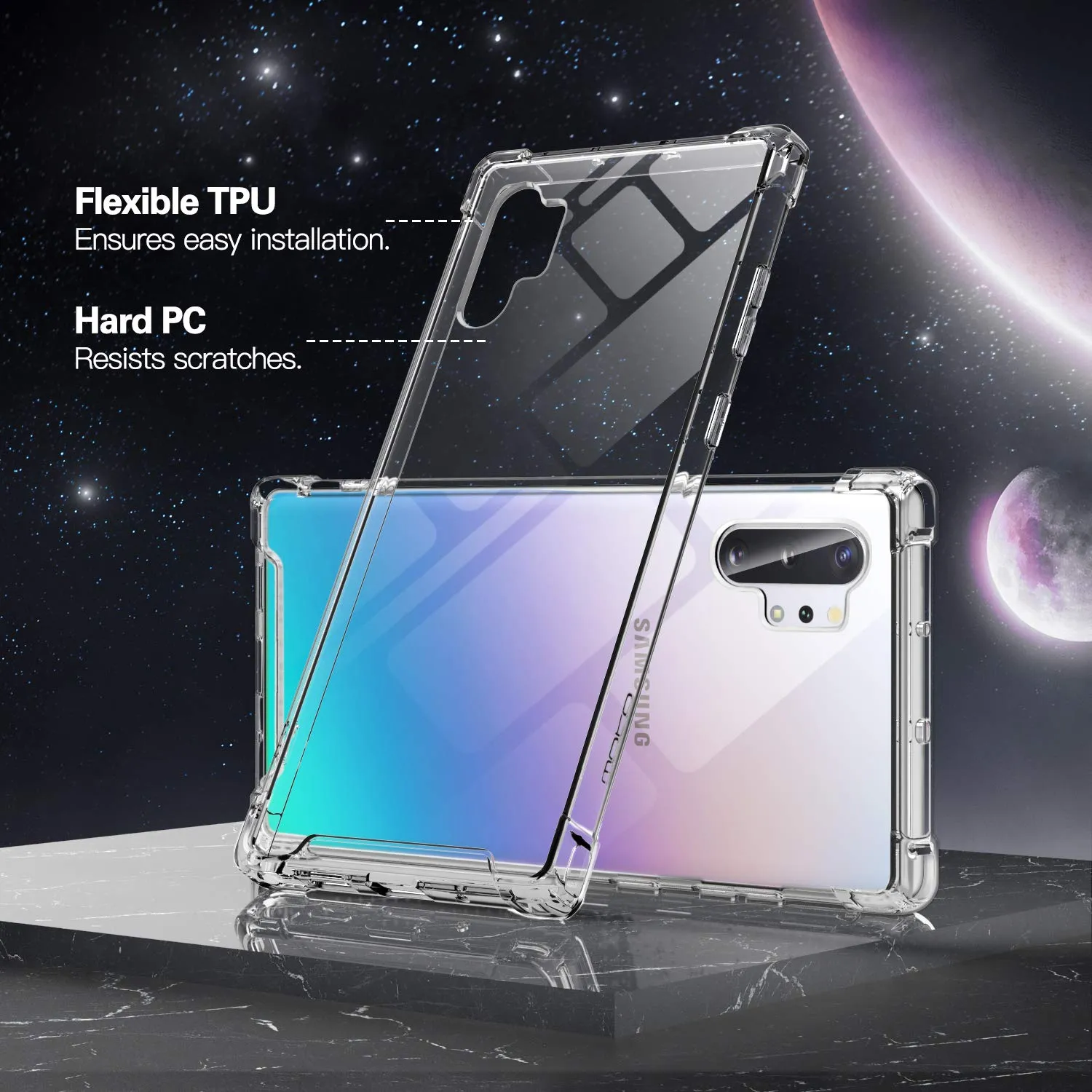 MoKo Galaxy Note 10 Plus custodia trasparente antagraffi