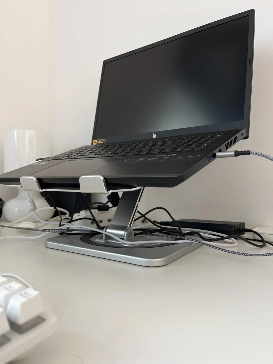 EOIWUY Supporto Laptop 10-16 Pollici Girevole Argento Alluminio