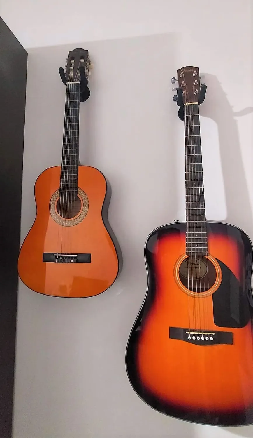 MoKo Supporto Chitarra 3 pezzi gancio parete nero metallo