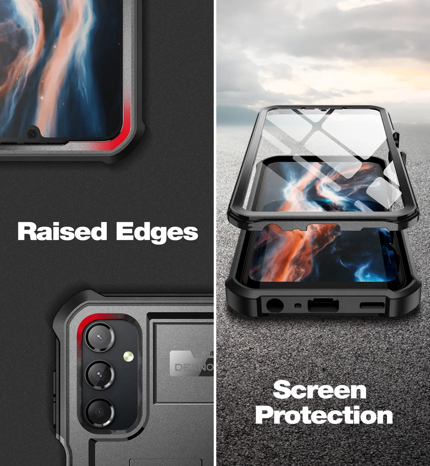 Dexnor Galaxy A25 A24 custodia rugged nera antishock
