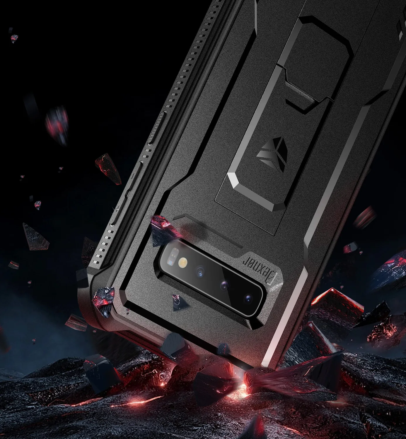 Dexnor Galaxy S10 Cover Corazzata Nera Antiurto