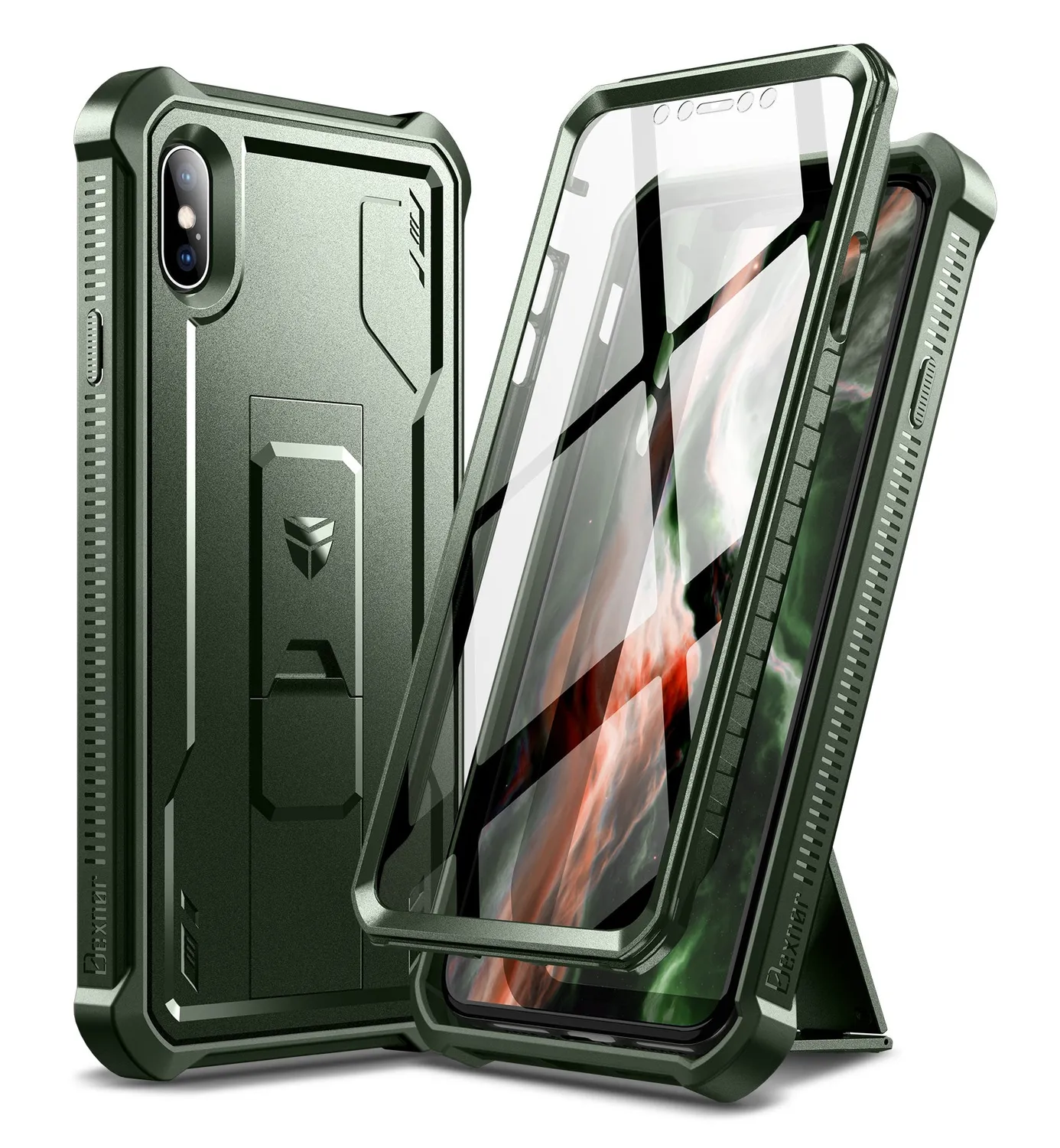 Dexnor cover iPhone XS Max nera corazzata con stand