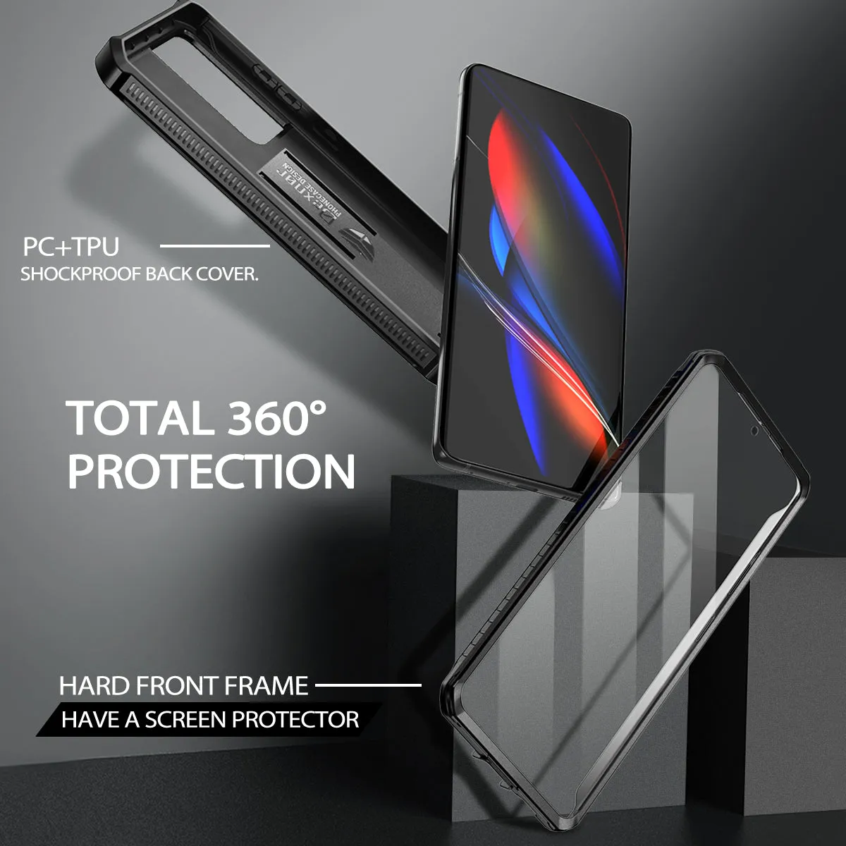 Dexnor Galaxy S21 Ultra Cover nera antishock con cavalletto