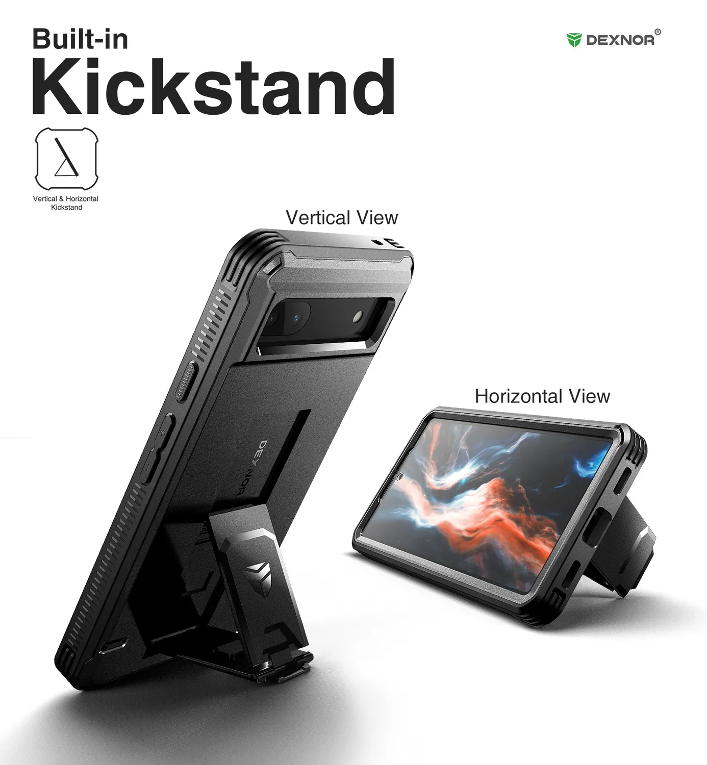 Dexnor Cover Pixel 6A Nera Antishock con Stand