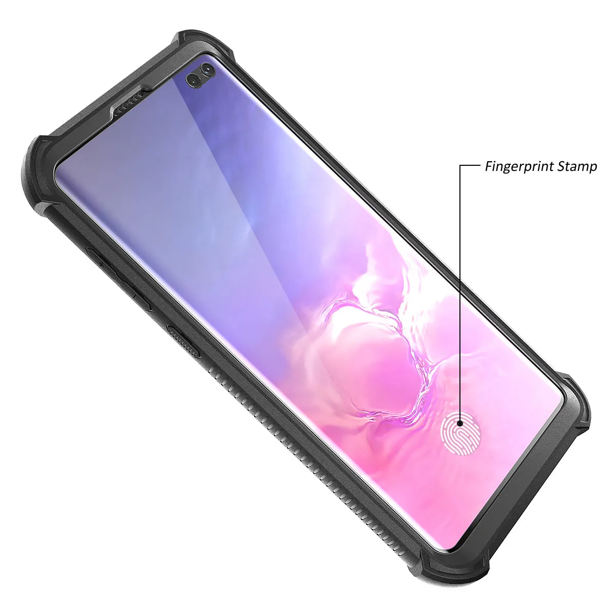 Dexnor Galaxy S10 Plus cover telefono nera antishock vetro