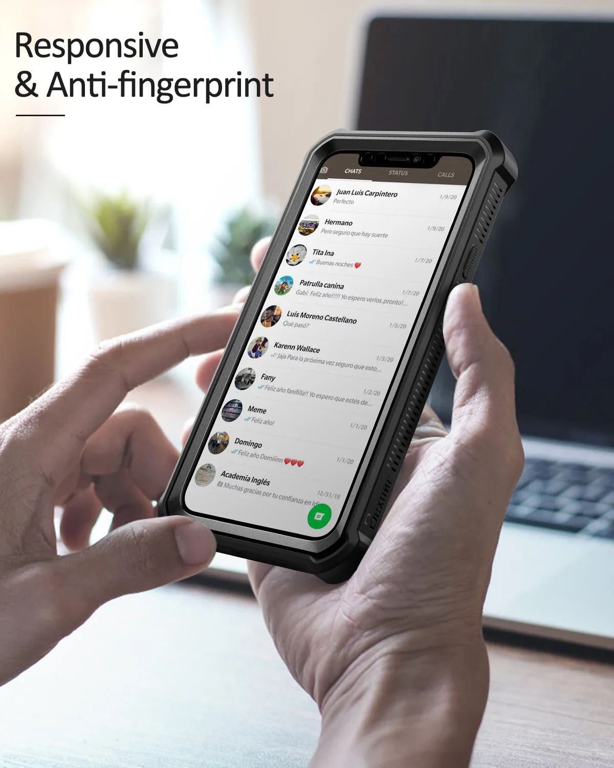 Dexnor iPhone X/XS cover rugged nera antiurto
