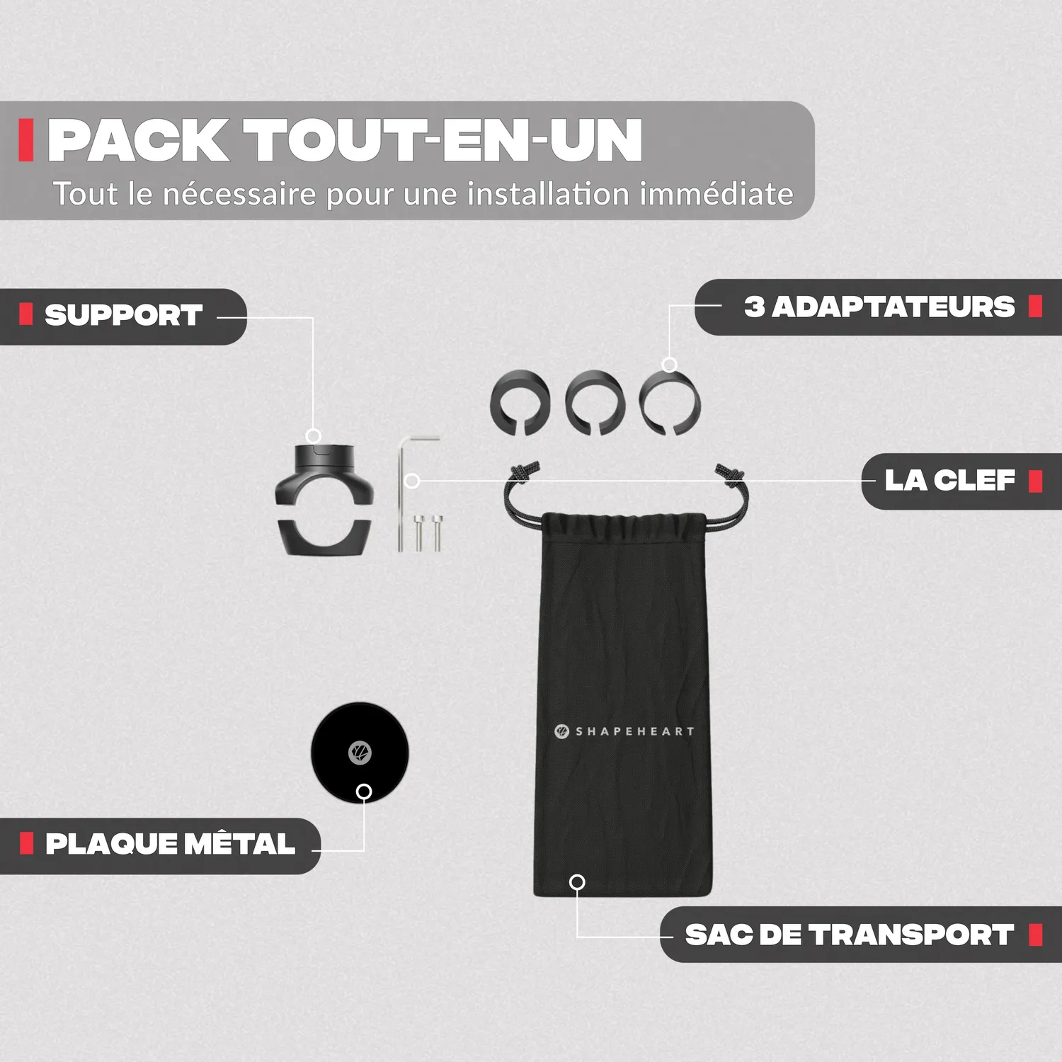 Shapeheart Pro supporto telefono bici magnetico con custodia
