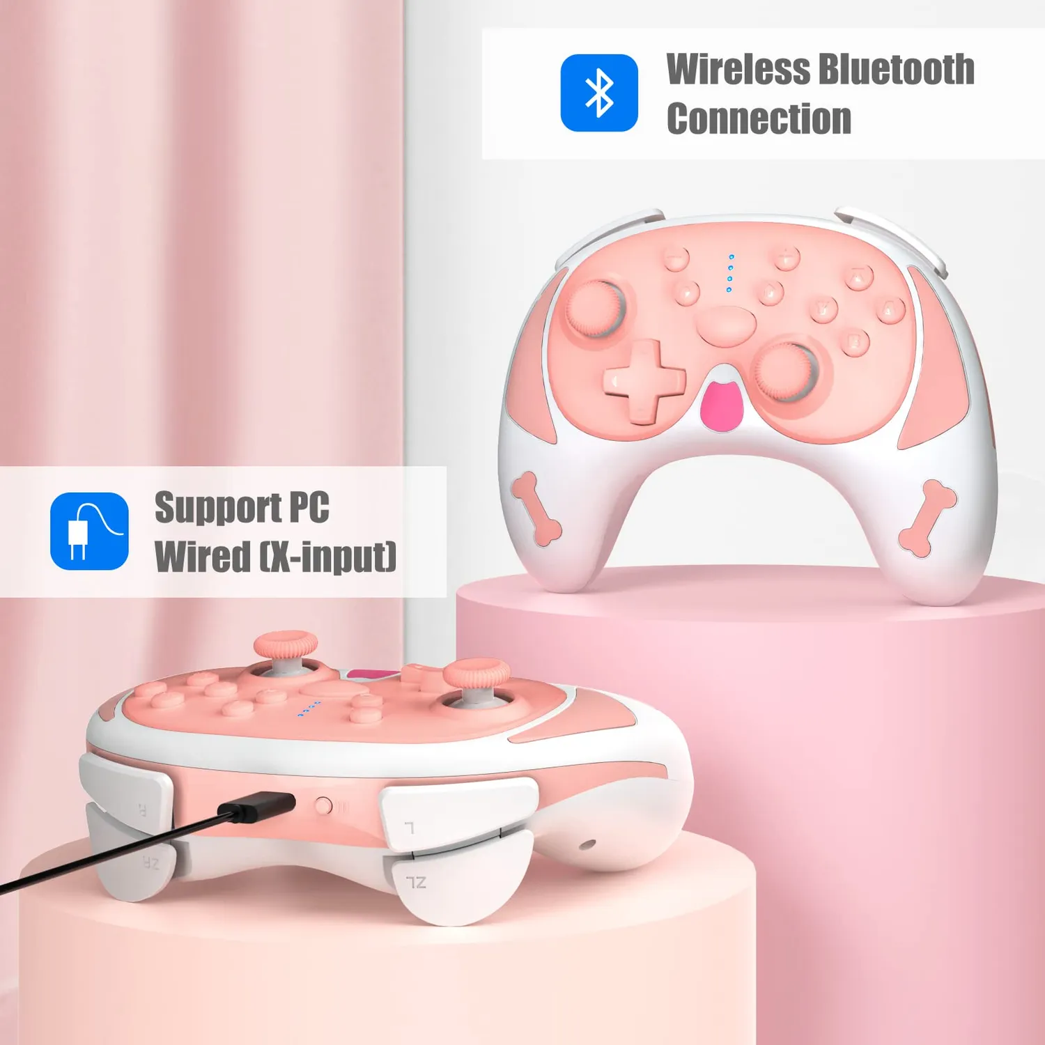MoKo Switch Controller Wireless Rosa Bluetooth 600mAh