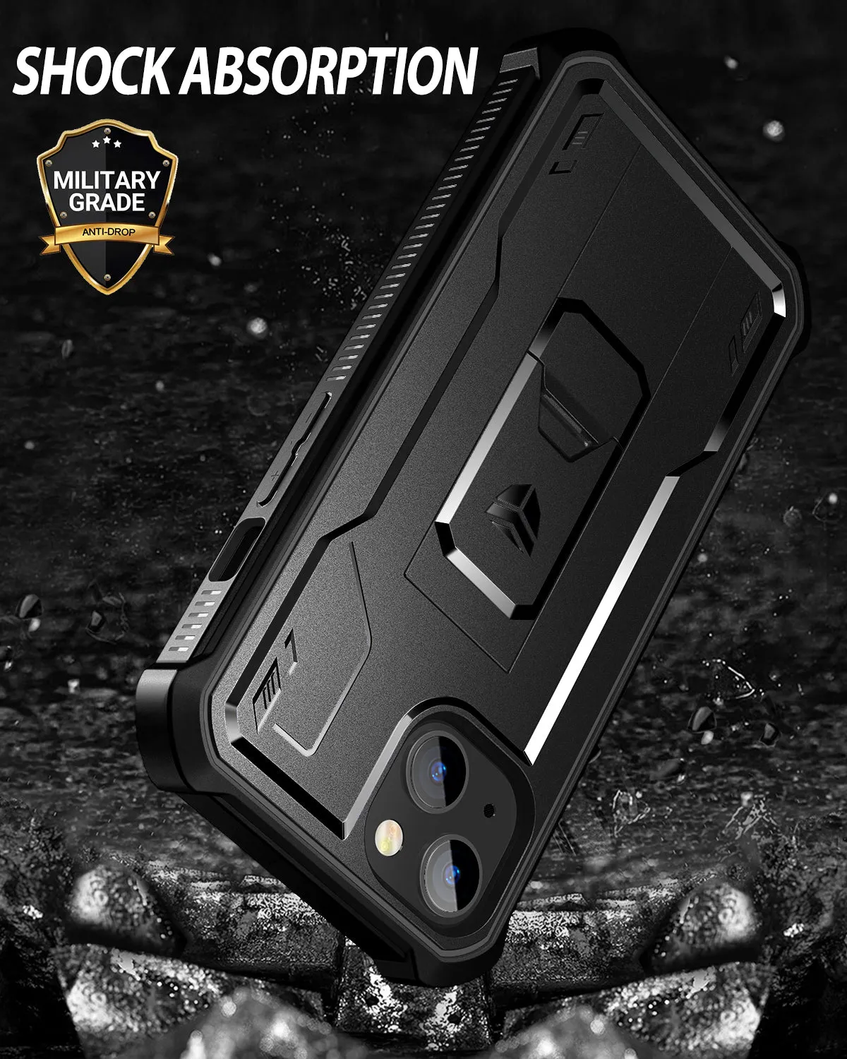 Dexnor iPhone 13 Mini custodia nera con stand