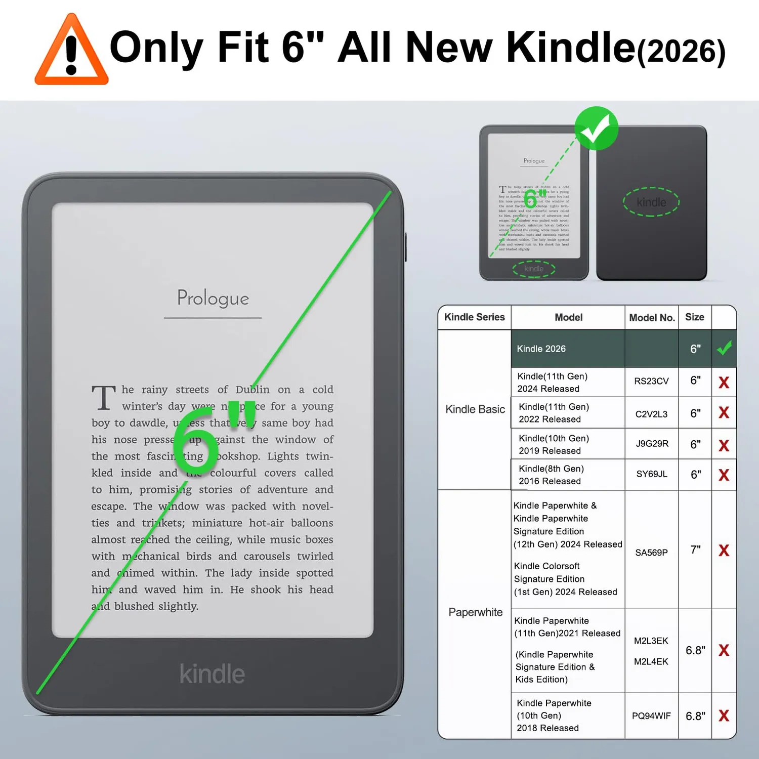 MoKo Custodia Kindle 6" 12a Gen FioriC stand leggera