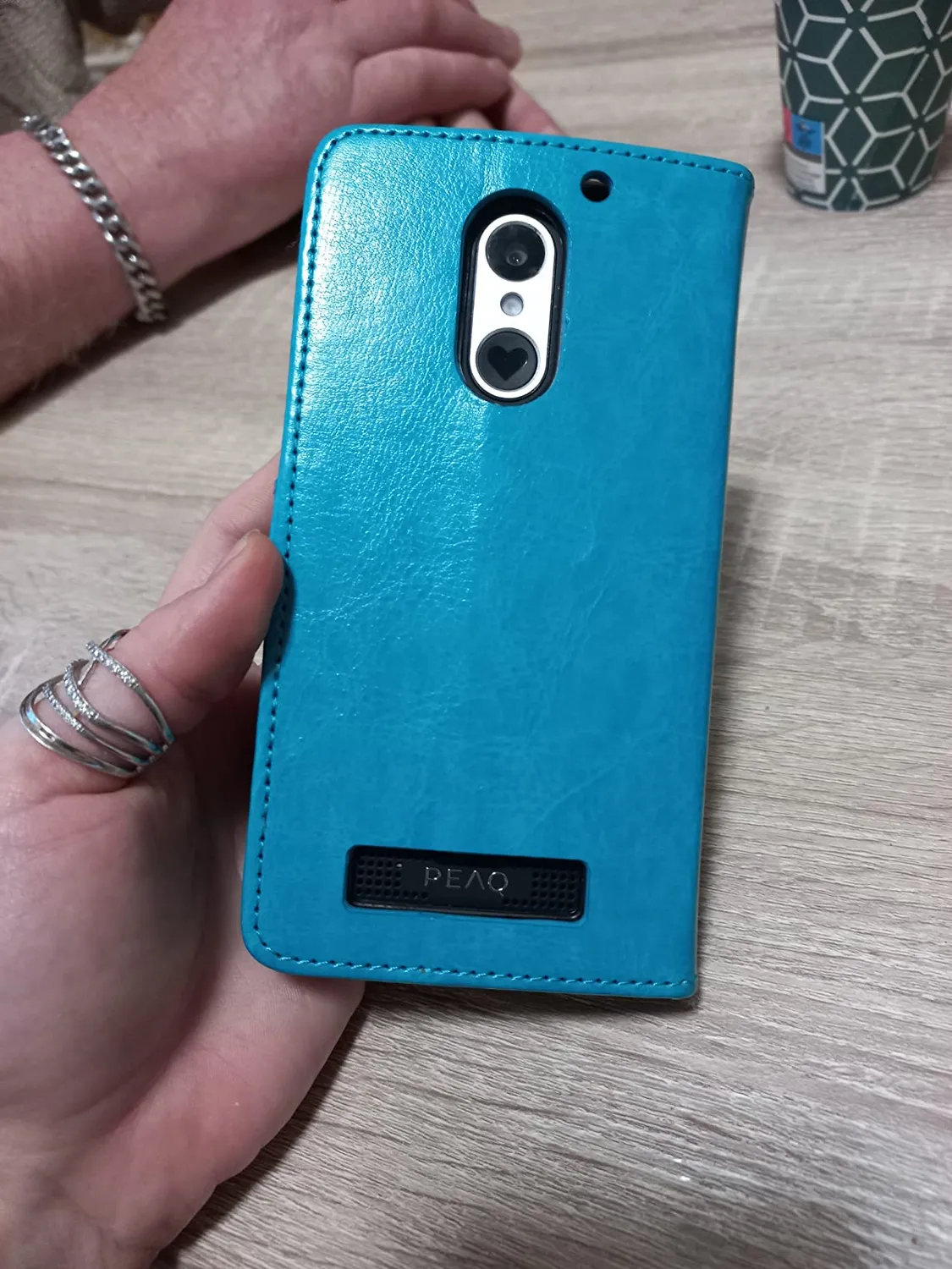 caseroxx Bookstyle custodia PEAQ PSP 400 azzurra portafoglio