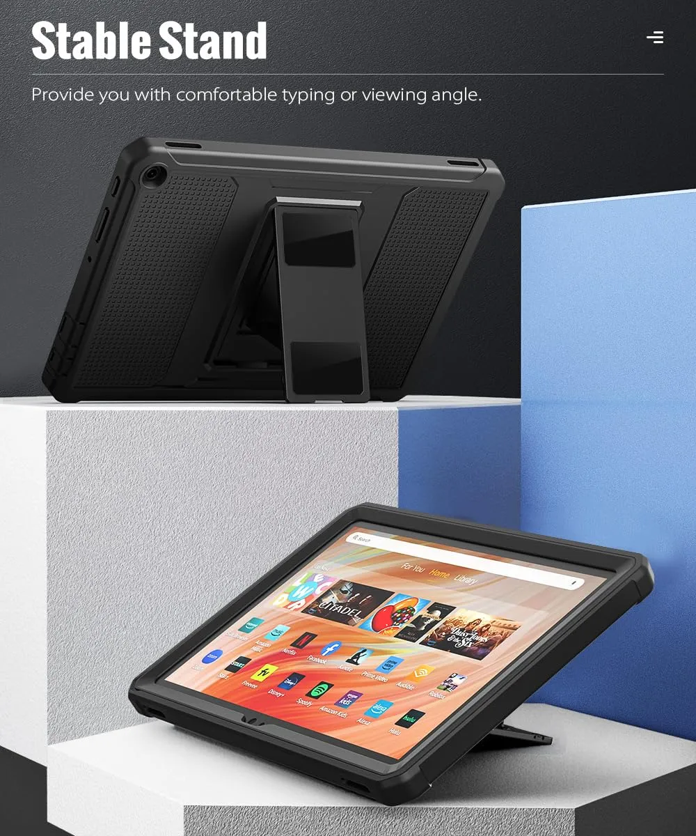 MoKo Fire HD 10 2023 custodia tablet robusta nera