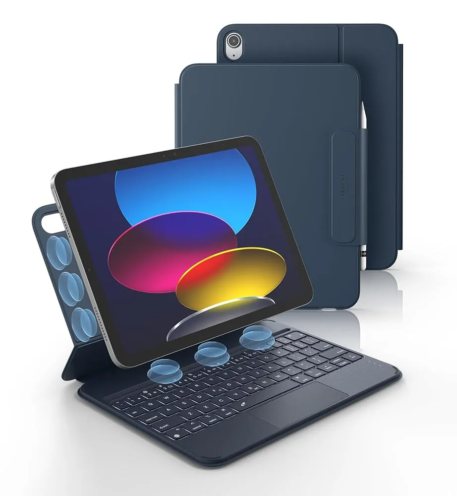 Dexnor iPad 11 Gen 10.9 custodia tastiera nera retroilluminata