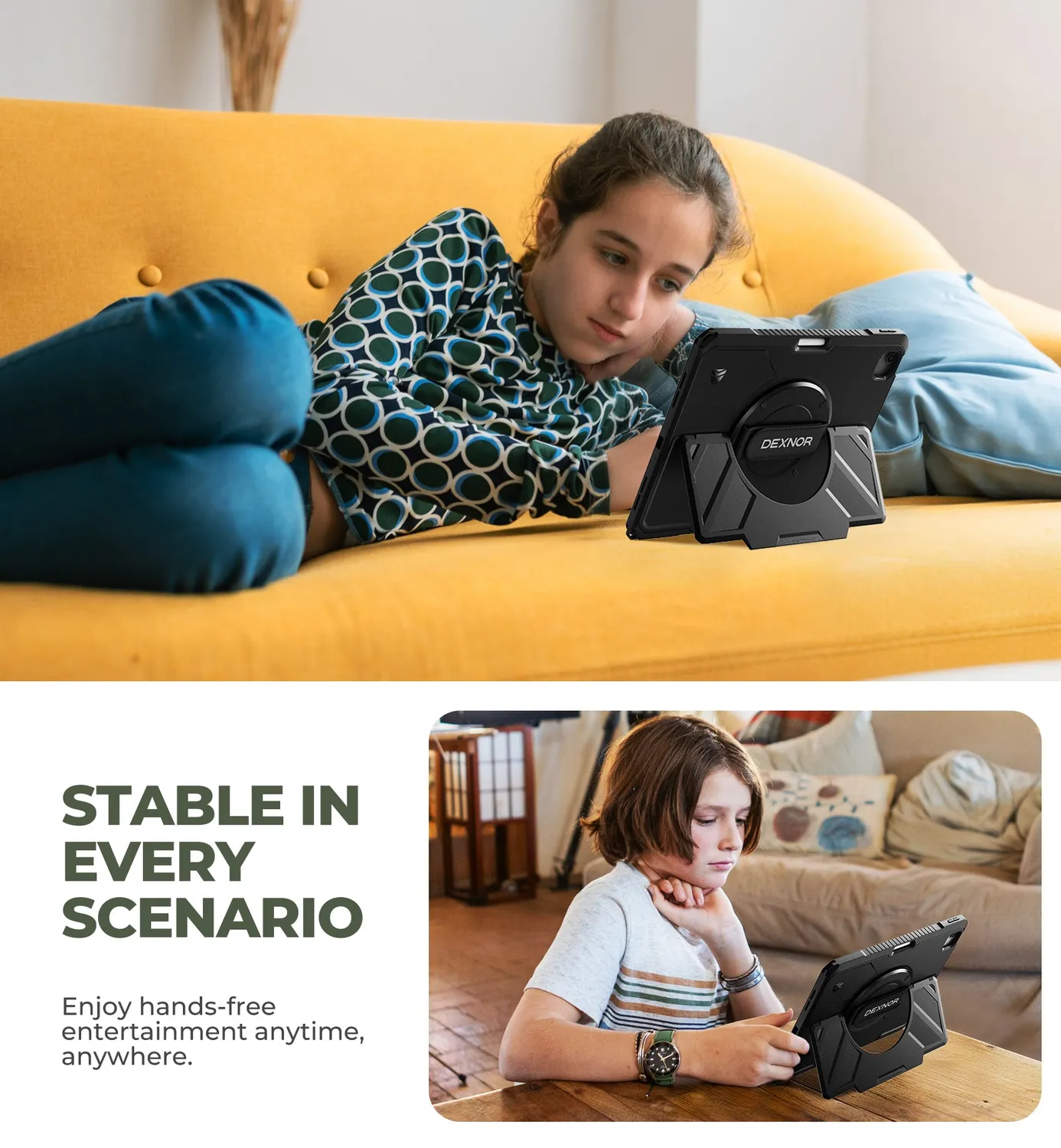 Dexnor iPad Air 13 M3 custodia 360° con stand nera