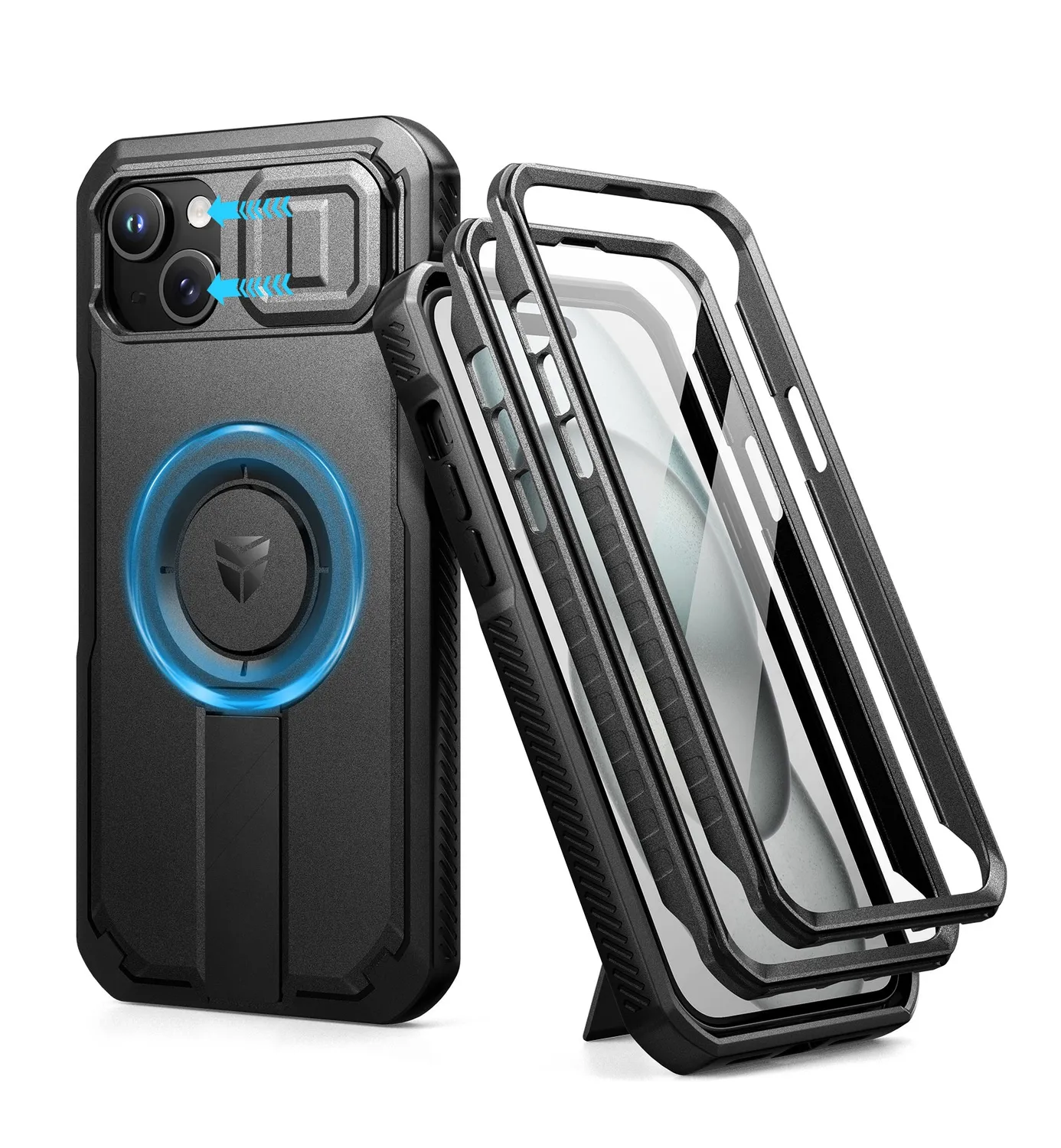 Dexnor iPhone 14 Plus 15 Plus cover rugged nera