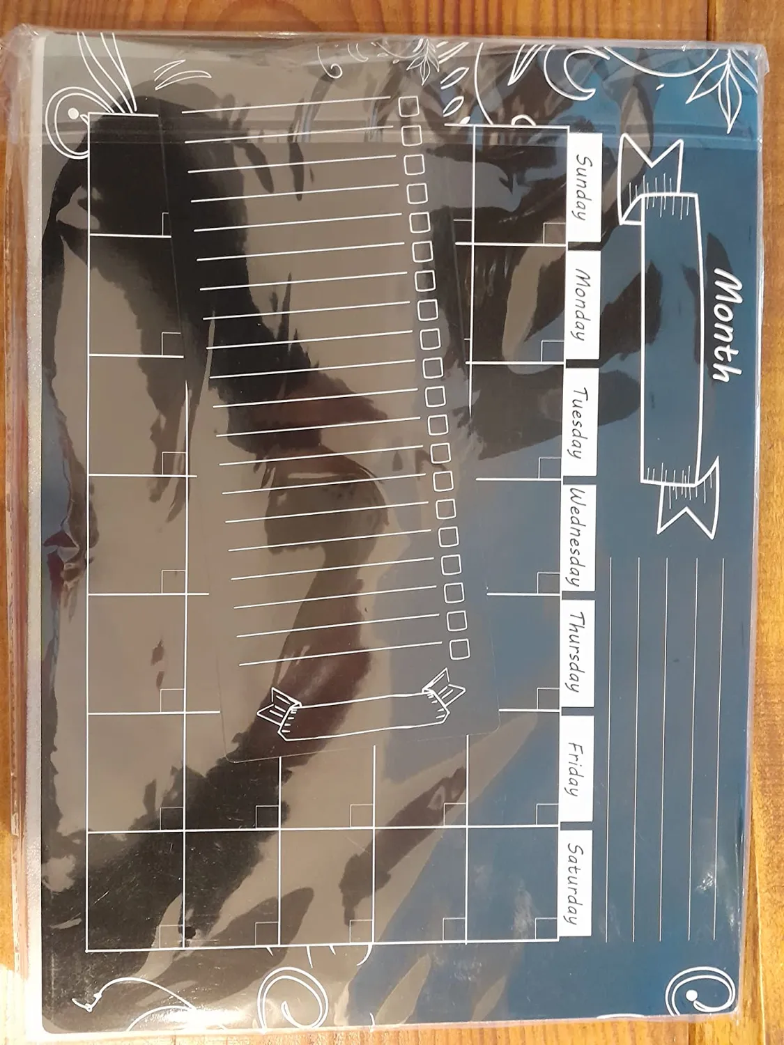 MoKo Calendario Magnetico Frigo Nero Mensile Riutilizzabile