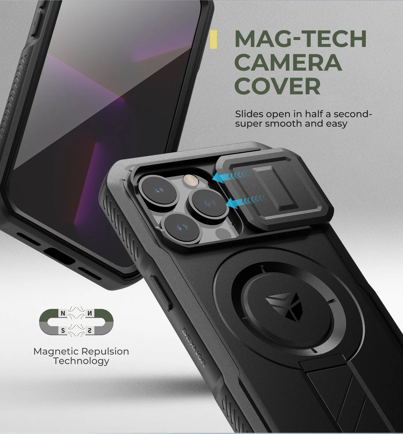 Dexnor iPhone 13 Pro cover nera con pellicola