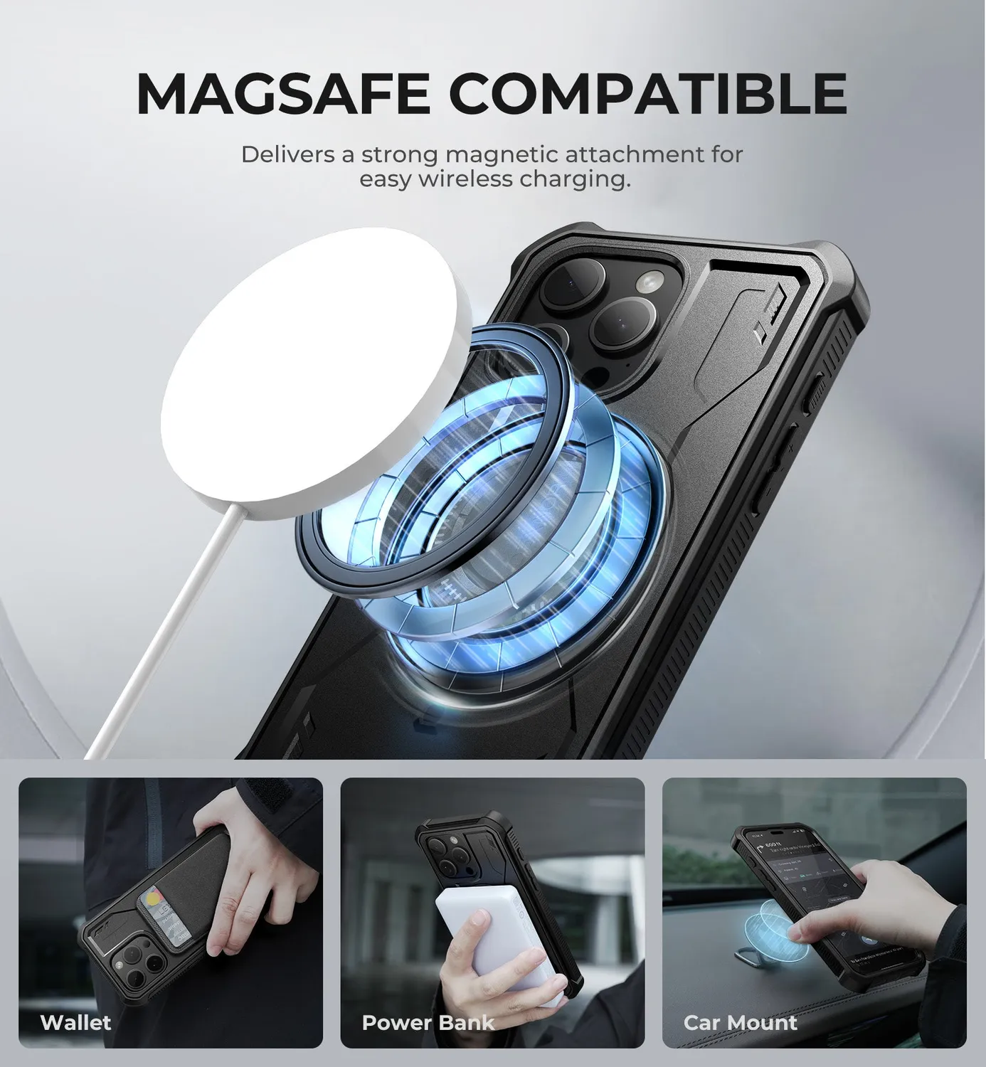 Dexnor iPhone 15 Pro Max custodia MagSafe nera rugged