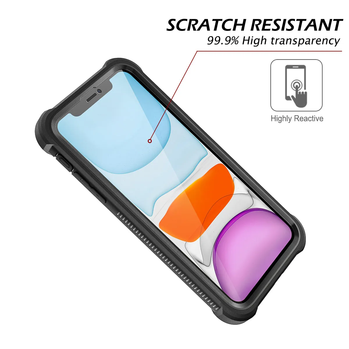 Dexnor cover iPhone 11 nera con pellicola integrata antishock