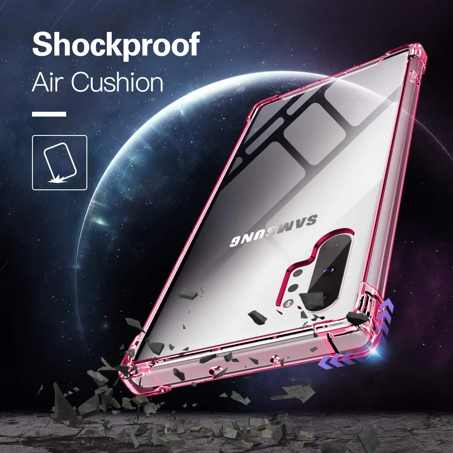 MoKo Cover Galaxy Note 10 Plus 6.8 Trasparente Rosa Sottile