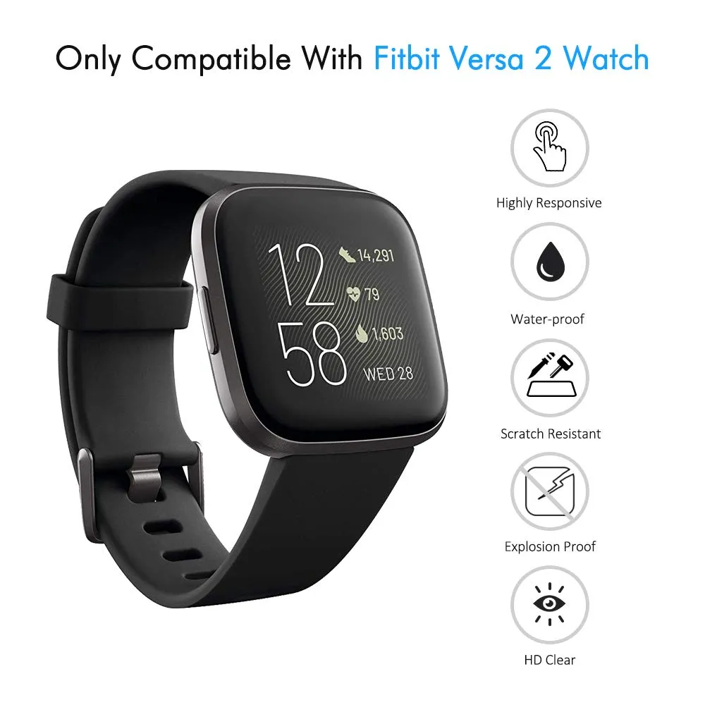 MoKo Pellicola Fitbit Versa 2 Nero 2 Pezzi Touch 9H