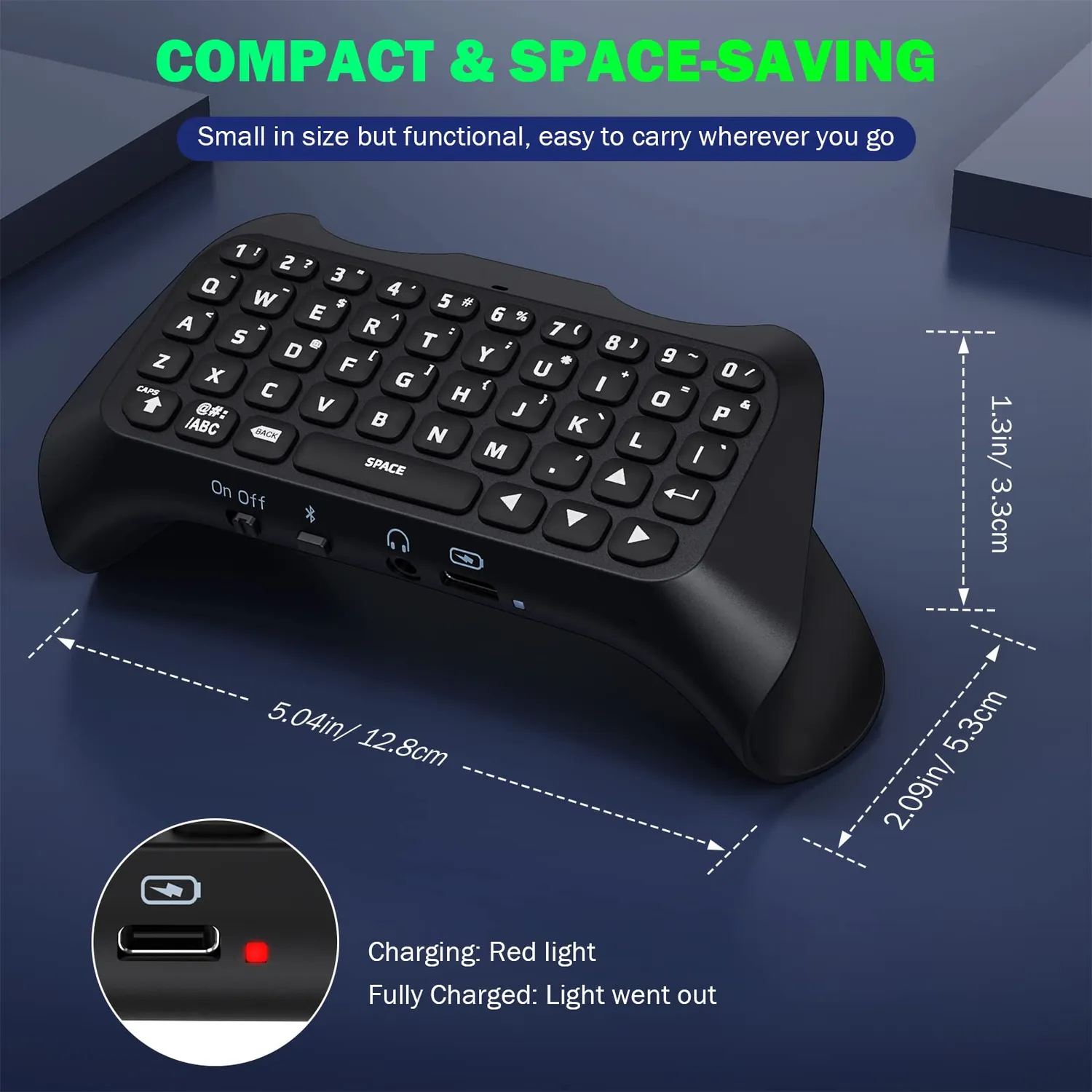 MoKo Tastiera Wireless Controller PS5 47 Tasti nero retroilluminata