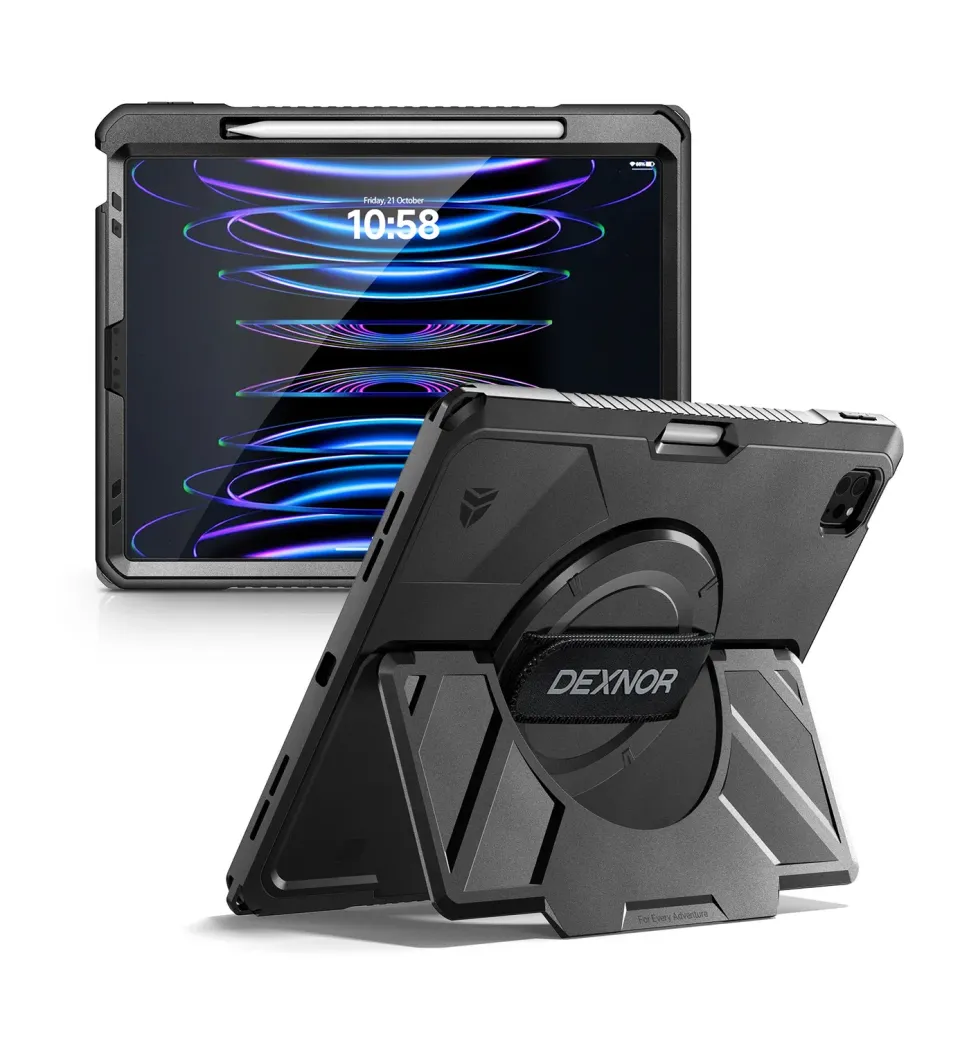 Dexnor Cover iPad Pro 12.9 5ª Gen Nera Antishock Stand