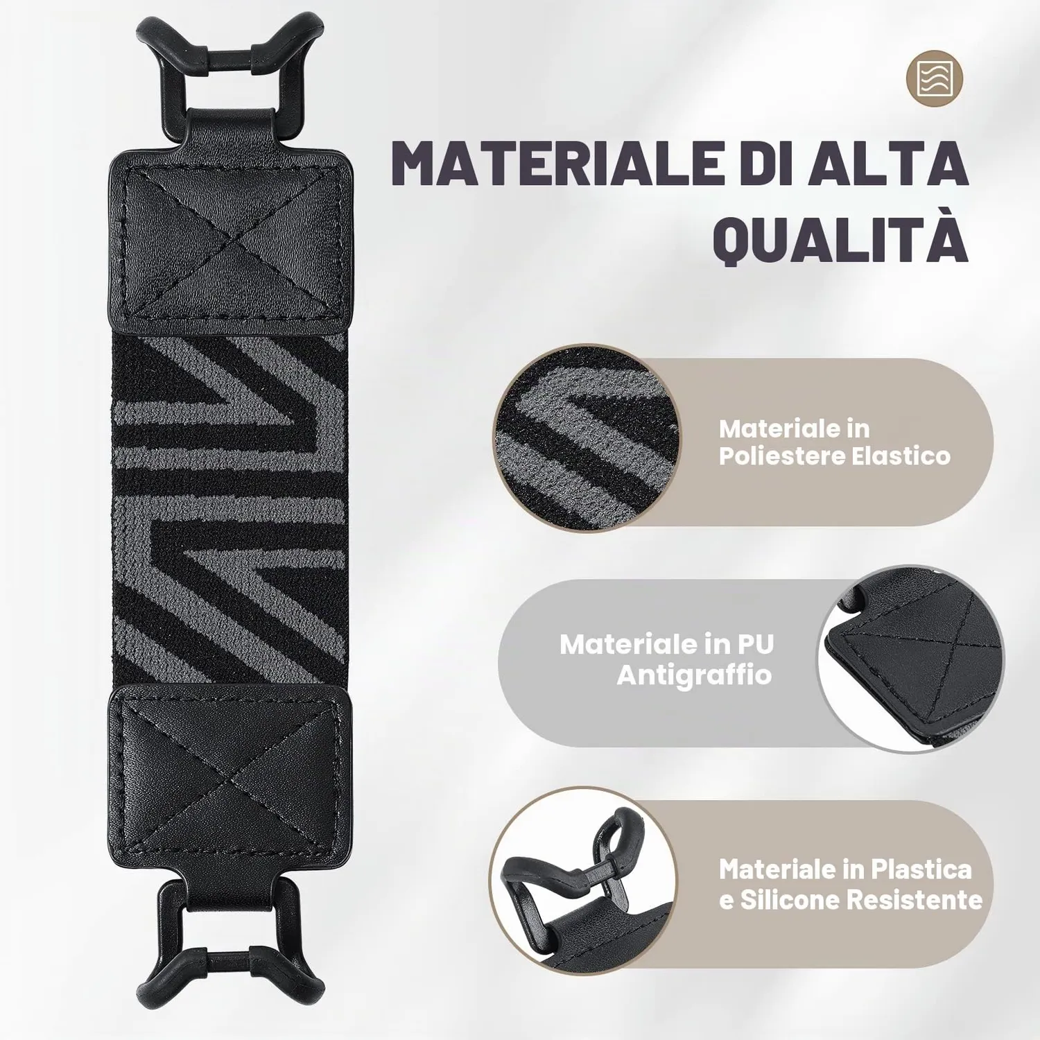 MoKo Cinturino mano tablet 6-8 pollici nero elasticizzato