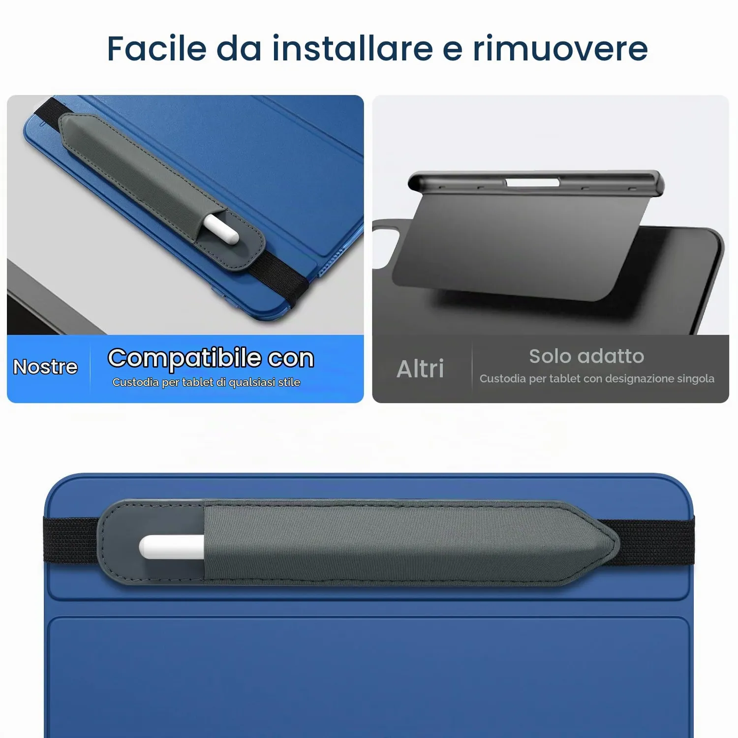 MoKo Apple Pencil custodia porta penna grigio scuro