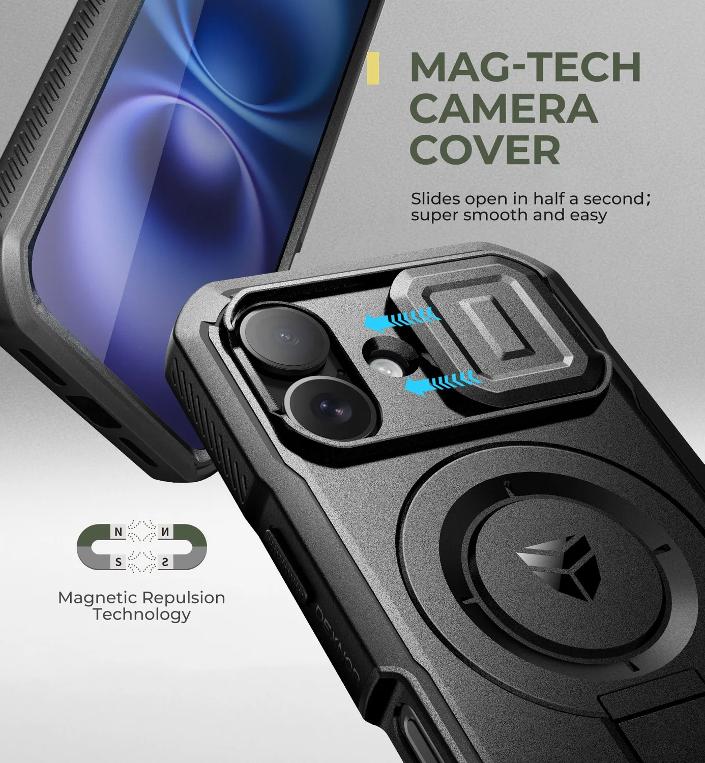 Dexnor iPhone 16 Cover custodia nera MagSafe