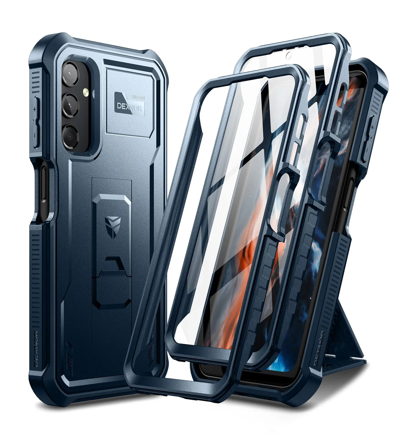 Dexnor Galaxy A25 A24 custodia rugged nera antishock