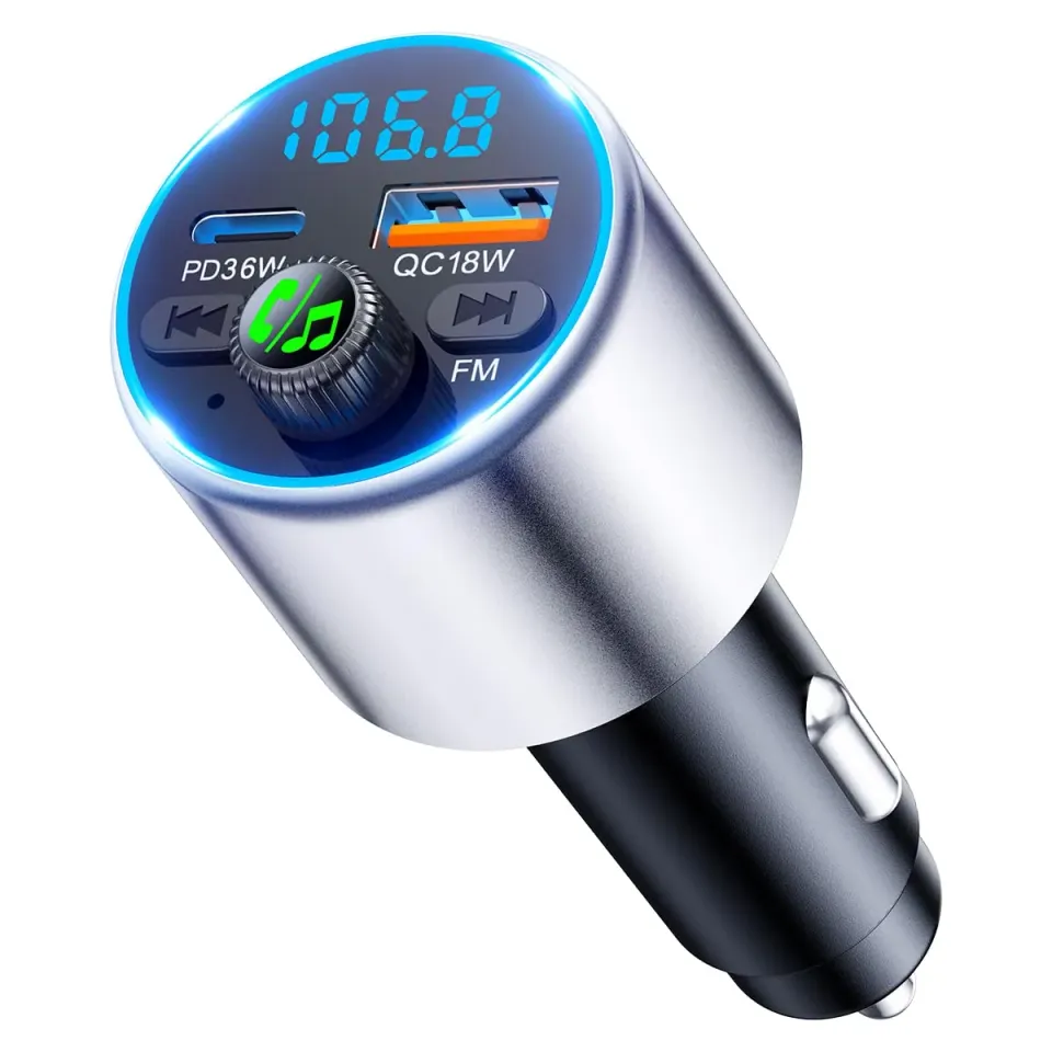 EOIWUY BC19 Trasmettitore FM Bluetooth Argento 54W
