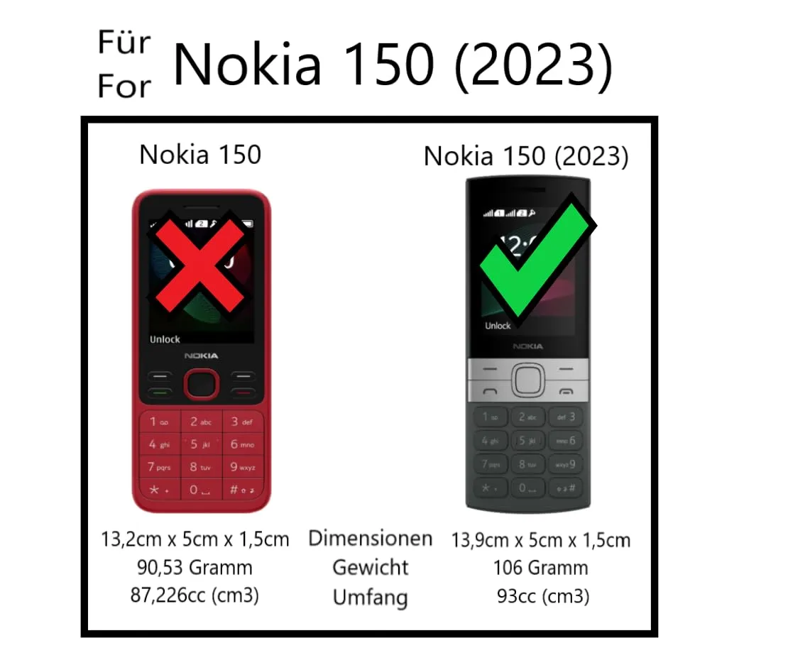 caseroxx per Nokia 150 2023 flip cover rossa magnetica