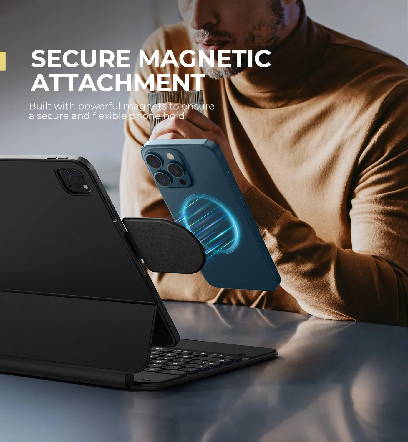 Dexnor Magic Keyboard holder magnetico nero pieghevole