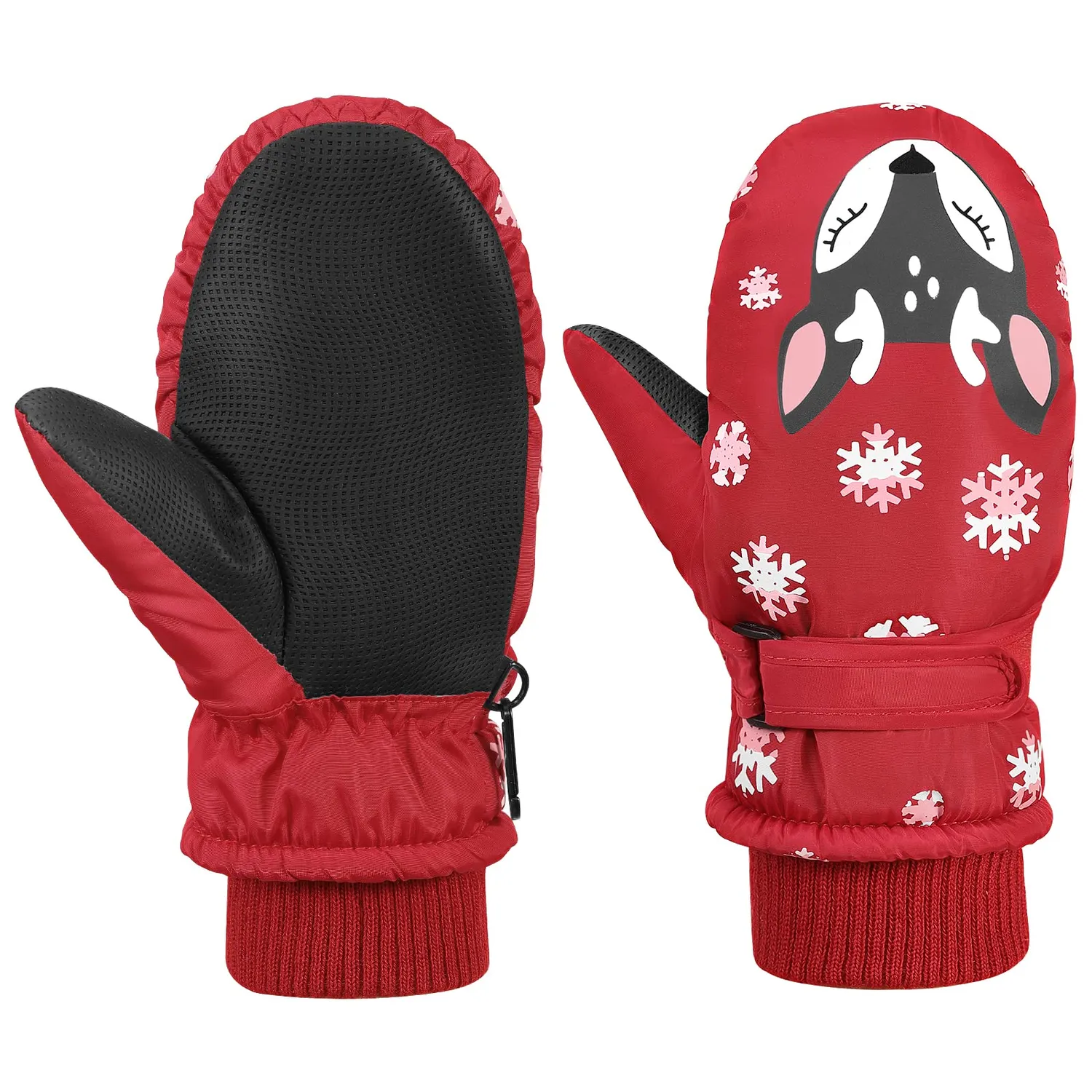 MoKo Guanti Invernali Bambini muffola pony rosa termici