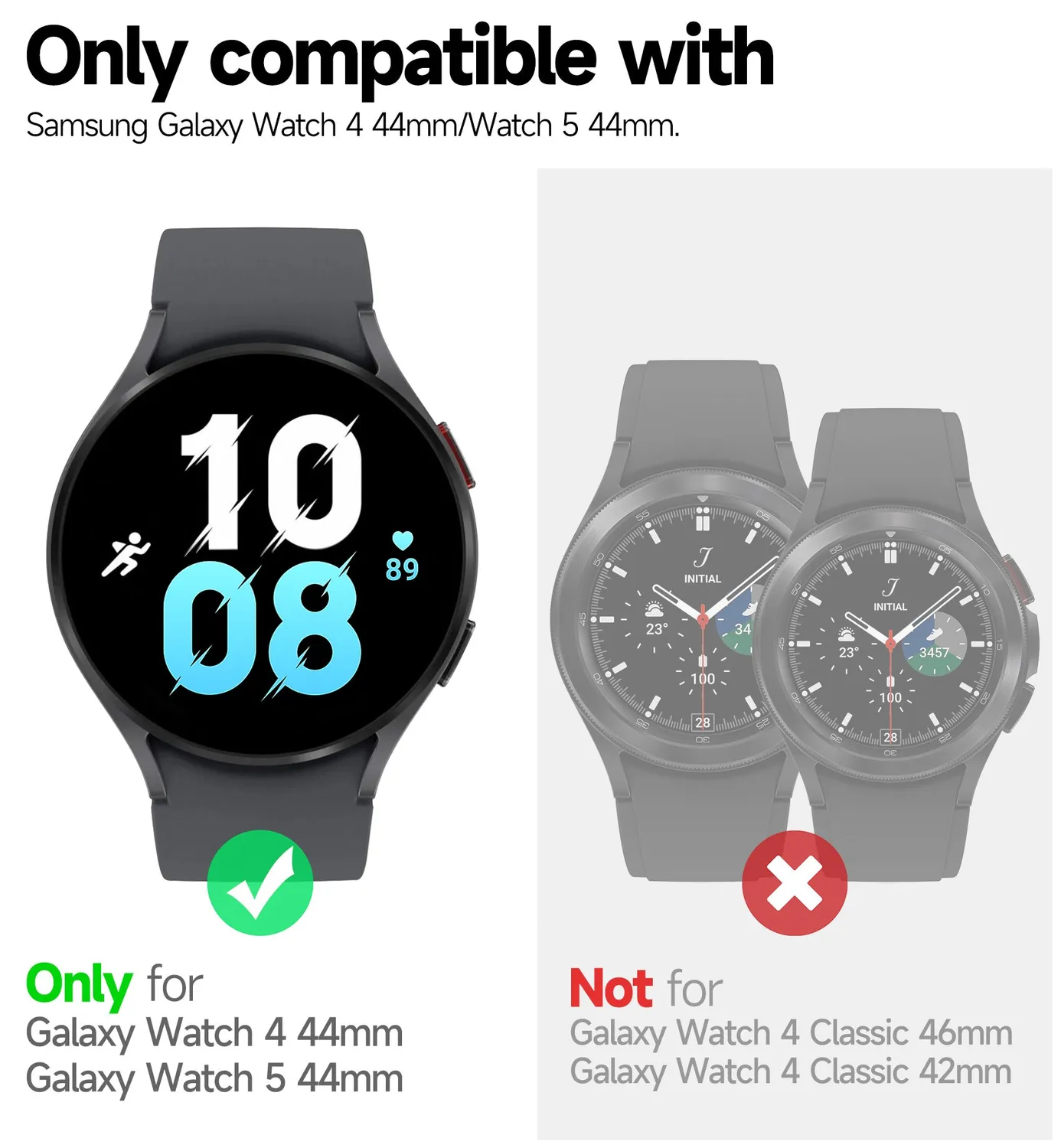 Dexnor Galaxy Watch 4/5 44mm custodia orologio nera rugged