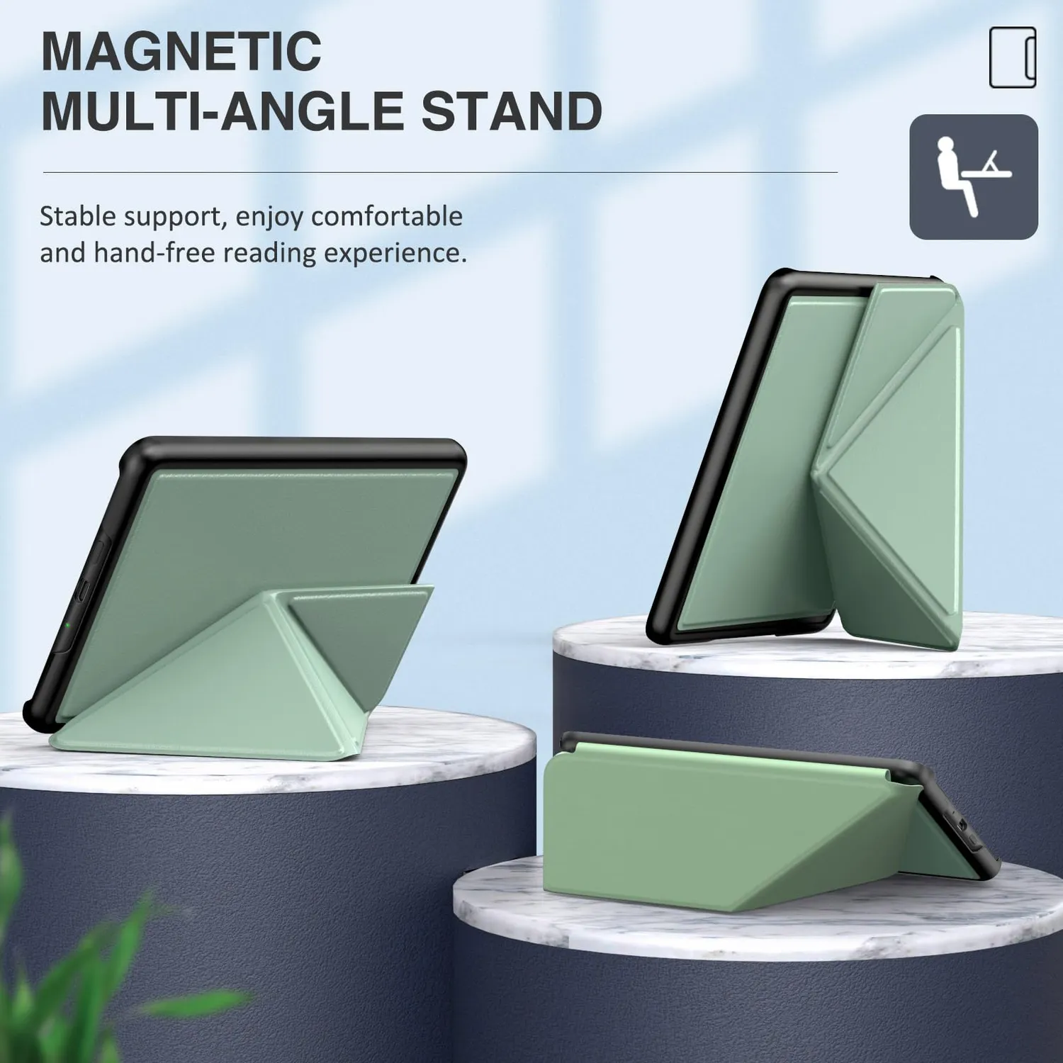 MoKo Kindle Paperwhite 12ª Gen Custodia 7" Verde Agave magnetica