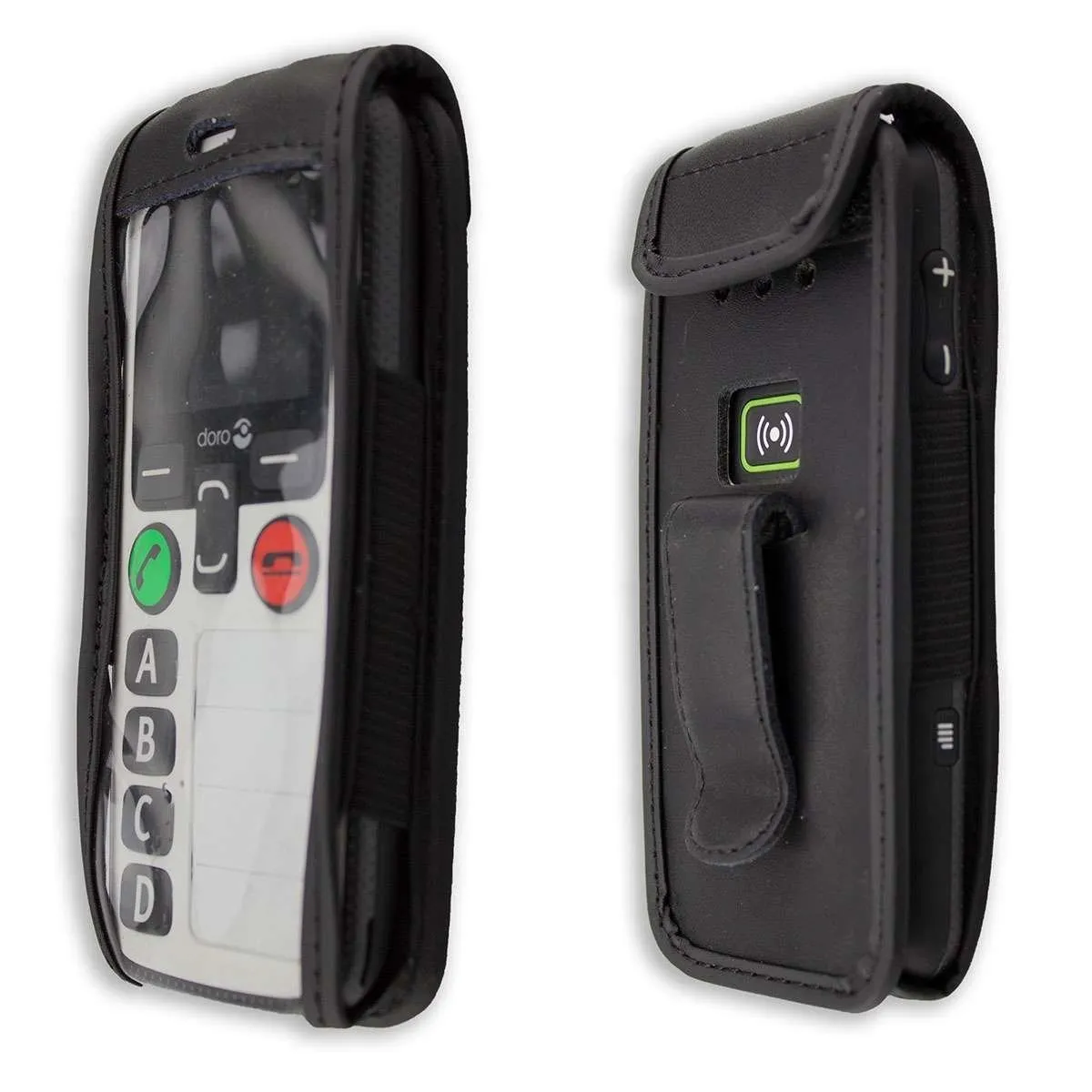 caseroxx Doro Secure 580 custodia pelle nera clip cintura